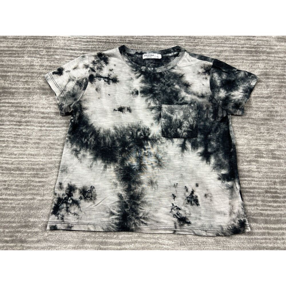 Arizona Jean Co Top Womens Small Gray Tie Dye‎ Shortsleeve Pocket
